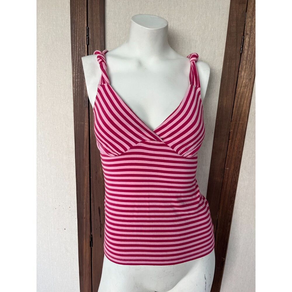 Y2K Banana Republic Pink Stripe Twist Strap Cami Top XS
